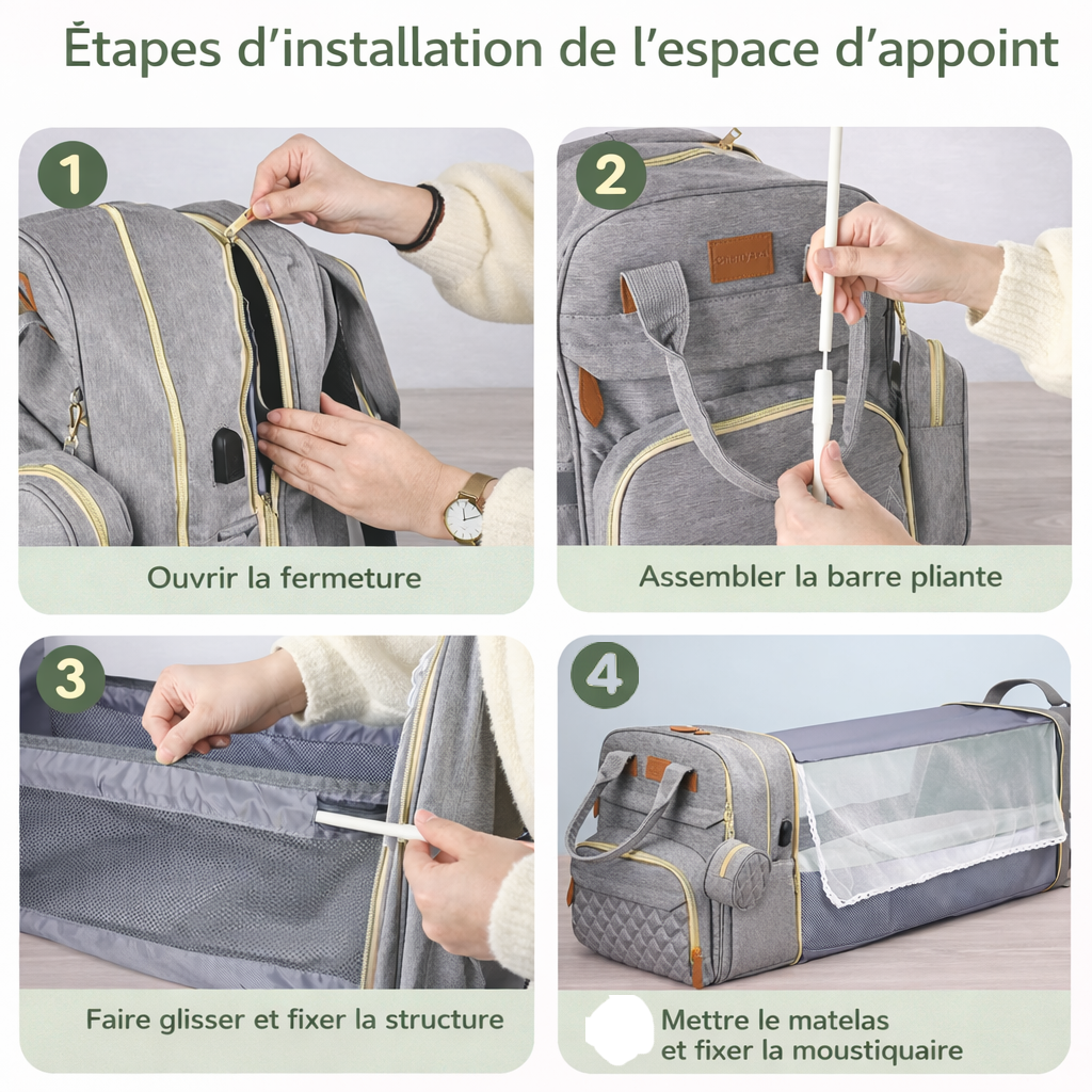 Sac Organisateur 3-en-1 Premium avec Lit Intégré